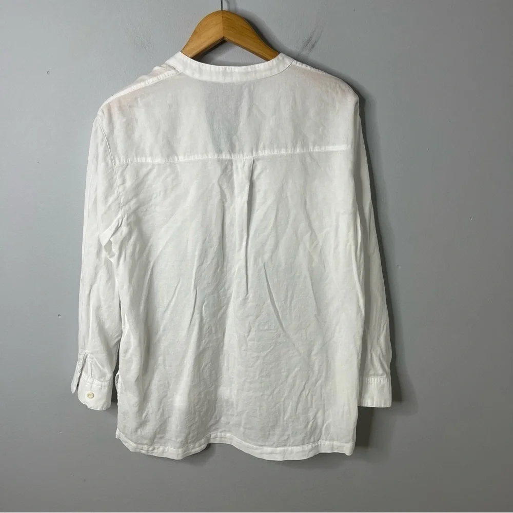 Madewell Cotton Gauze Pocket Tunic Shirt White Size Medium Style NA335 - Picture 5 of 7